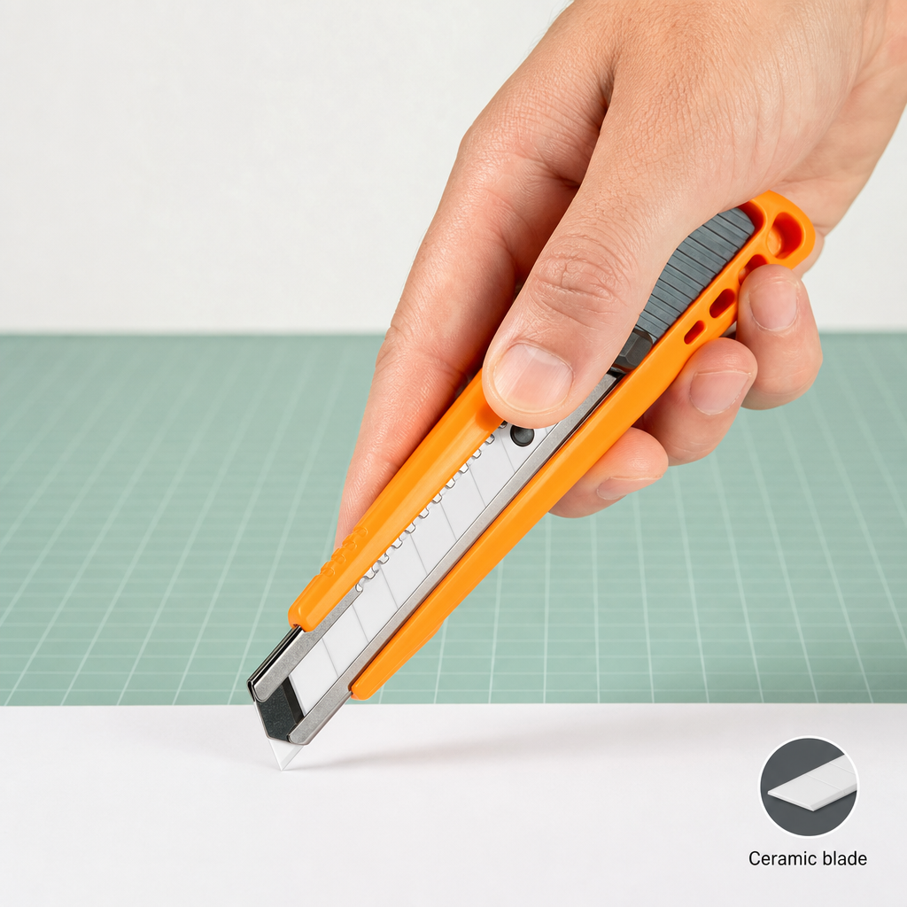 120 Pieces Ceramic Blade Utility Cutter, 18 mm, Grey and Orange, Single Piece