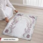 96 Pieces Floral Prayer Mats, Single-Layer Syrian-Style Textile Mat with Fringe, 30 x 22 x 4 cm