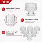 96 Pieces Glass Tea Cup Set, 145 ml Clear Cups, 6 Pieces