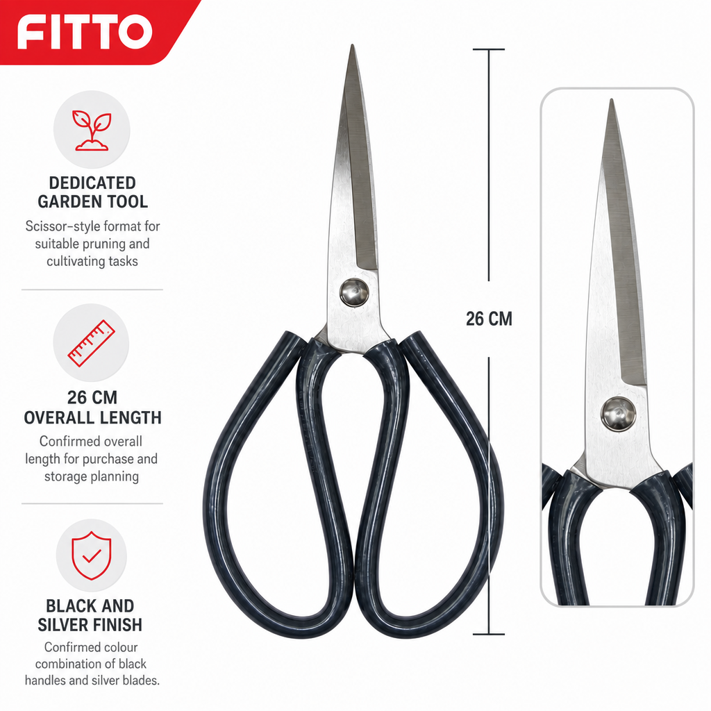 120 Pieces Garden Scissors, Heavy-Duty Pruning Shears, Black and Silver, 26 cm, 1 Piece