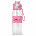 96 Pieces Pink Printed Water Bottle with Flip Lid and Carry Strap, 800 ml