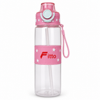 96 Pieces Pink Printed Water Bottle with Flip Lid and Carry Strap, 800 ml