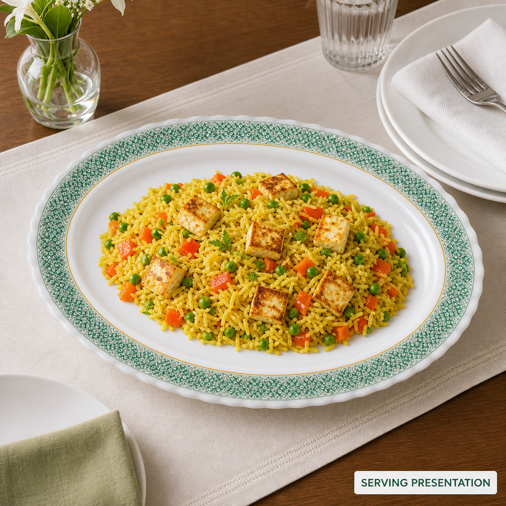 96 Pieces Melamine Wavy Oval Serving Plate, 12 Inch, White with Green and Yellow Pattern