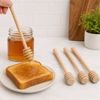 120 Pieces Natural Wooden Honey Dipper Sticks, 4 Pieces, 22 cm Kitchen Utensils for Drizzling Honey