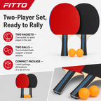 72 Pieces Table Tennis Set with 2 Rackets and 2 Balls, Compact Recreational Sports Equipments Set
