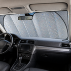 96 Pieces Metallic Foldable Reflective Windshield Sun Shade, Silver Geometric Design, 100 x 20 x 5 cm