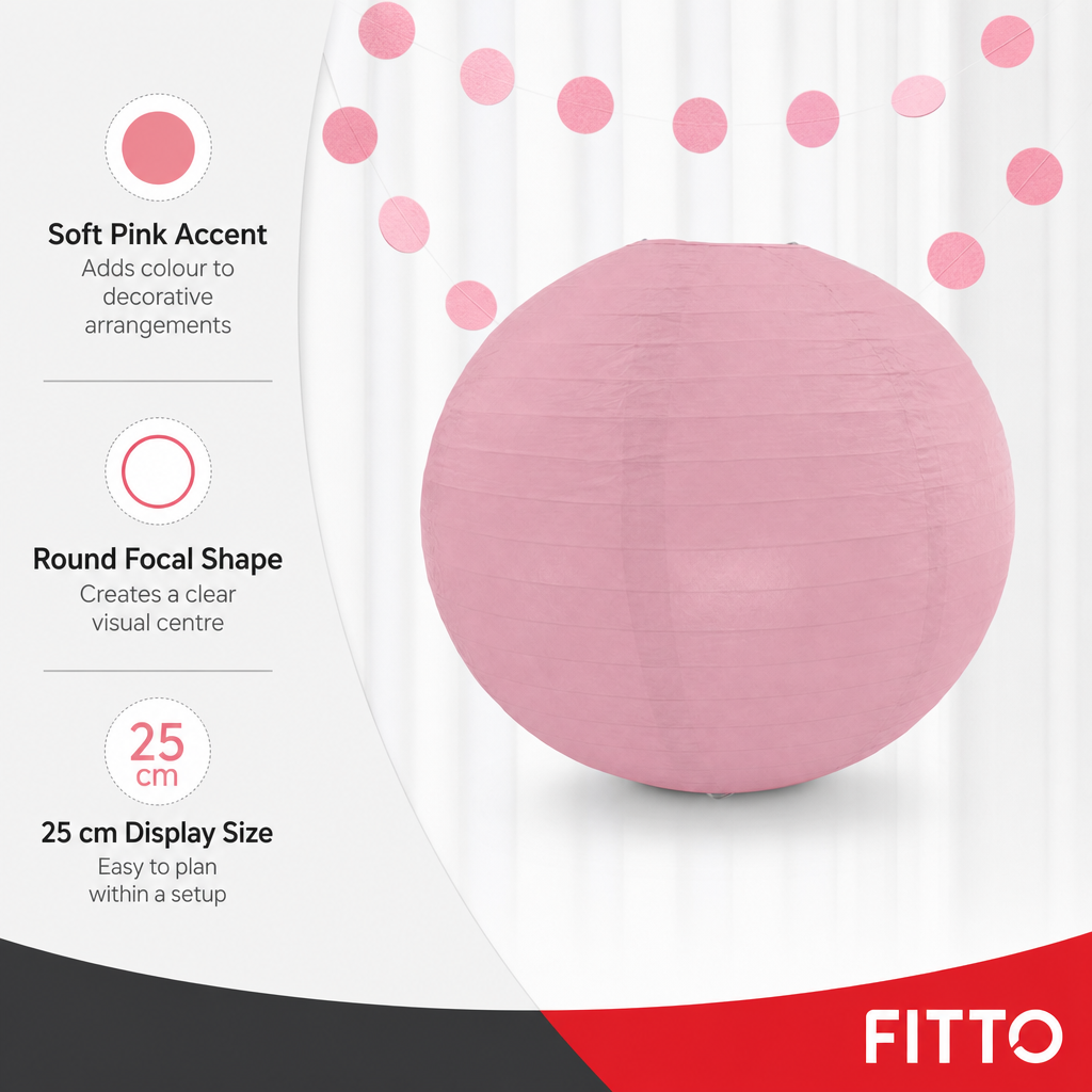 144 Pieces Pink Paper Wire Lantern, 25 cm, 1 Piece