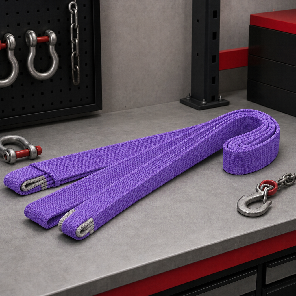 96 Pieces 1 Inch Polyester Lifting Slings Webbing Belt, 5 Meter Purple, Single Piece