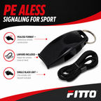 96 Pieces Sports Whistles with Lanyard, Pealess Design, Black, 1 Piece