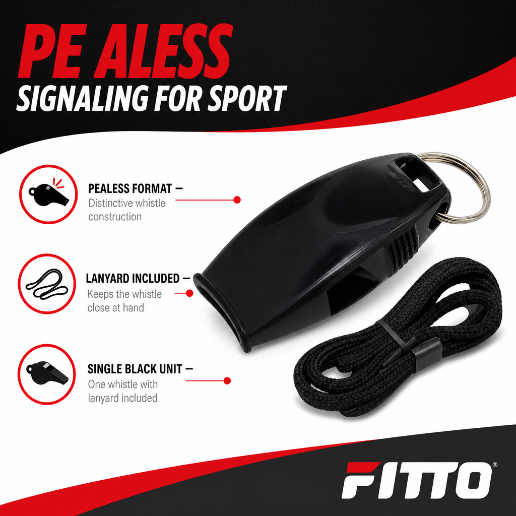 96 Pieces Sports Whistles with Lanyard, Pealess Design, Black, 1 Piece