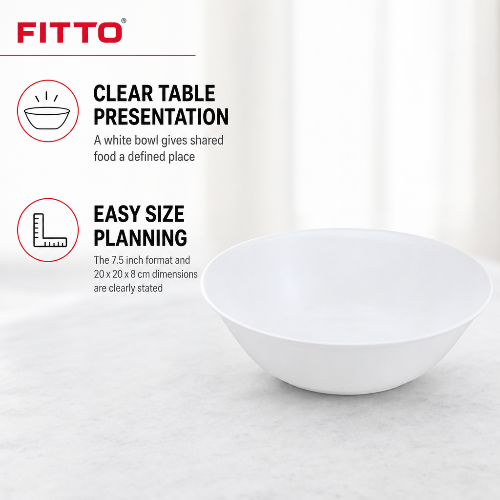 96 Pieces Serving Bowl, 7.5 Inch, White, Single Tablewares Bowl