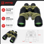 72 Pieces Outdoor Binocularses, Green and Black, 24 x 20 x 10 cm, Single Unit