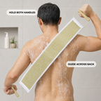 144 Pieces Bath Back Scrubber with Fabric Handles, 58 cm, Off-White, 1 Piece