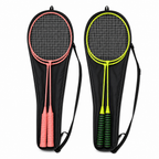 96 Pieces Badminton Racket Set with Carry Bag, Two Rackets for Recreational Play, Pink and Lime Green