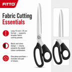 96 Pieces Dressmaking Shears, Tailoring Scissors, 10 Inch / 25 cm, Black and Silver, 1 Piece