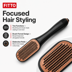 48 Pieces Hot Air Styling Brush, 2-in-1 Dryer and Styling Tool, Black and Copper, 1 Piece