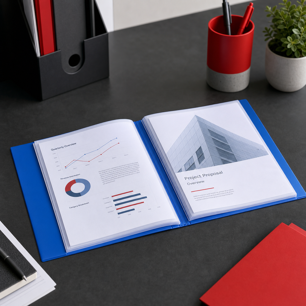 96 Pieces A4 Display Book with 100 Sheets, Blue, 1 Piece