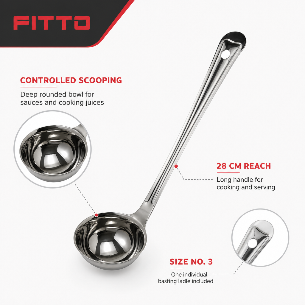 120 Pieces Stainless Steel Basting Ladle, Size No. 3, 28 cm Kitchen Cooking Utensils