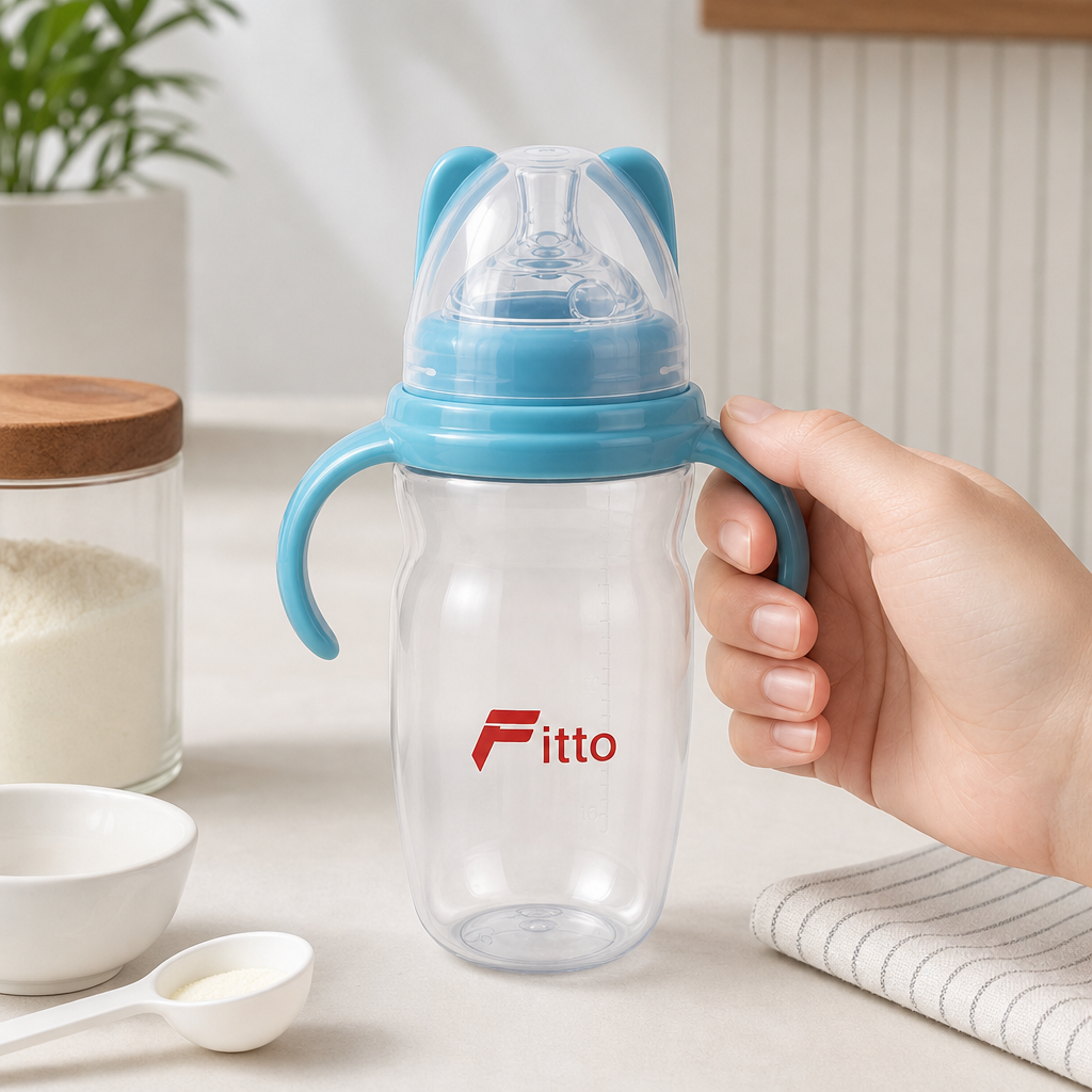 120 Pieces Feeding Bottle 330 ml with Handles and Protective Cap, Single Piece, Assorted Colour