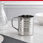 96 Pieces Stainless Steel Water Mug with Handle, Silver, 11 cm