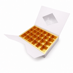 96 Pieces White Chocolate Box with 24 Compartments, 29.5 x 21.5 x 5 cm, 1 Piece