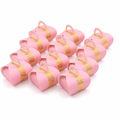 96 Pieces Candy Favor Boxes with Handle, Light Pink, 9.5 x 9.5 x 10 cm, 12 Pieces