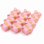 96 Pieces Candy Favor Boxes with Handle, Light Pink, 9.5 x 9.5 x 10 cm, 12 Pieces