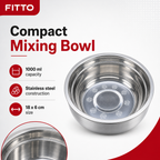 144 Pieces Stainless Steel Mixing Bowls, 1000 ml, Round Silver Bowl, 18 x 6 cm, 1 Piece