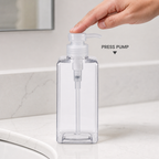 96 Pieces Clear 700 ml Liquid Soap Dispensers Bottle with Pump, Square Countertop Design