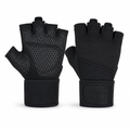 96 Pieces Gym Gloveses with Wrist Support for Weight Lifting and Fitness, Black, Size XL