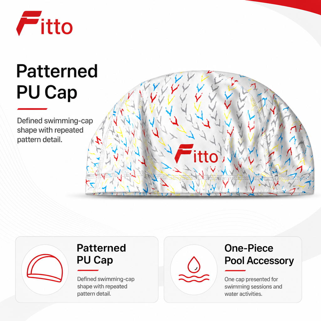 120 Pieces PU Swimming Cap for Adults, Patterned Pool Hair Cover, Assorted Colour, 1 Piece