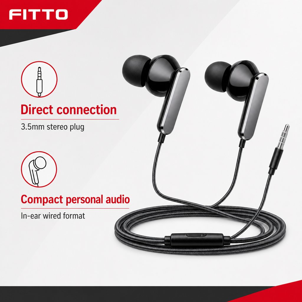 240 Pieces Wired Earphoneses, 3.5mm Stereo In-Ear Audio, Black, CH-920