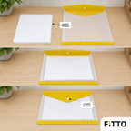 240 Pieces A4 Transparent Button Document Folder, Assorted Colour, 1 Piece