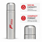 96 Pieces Silver Stainless Steel Vacuum Flask, 500 ml, 1 Piece