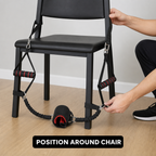 48 Pieces Chair Resistance Trainer, Black and Red Seated Exercise Equipment, 1 Set