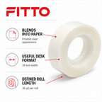 240 Pieces Frosted Clear Invisible Stationery Tapes, 19 mm x 36 yd, 1 Roll