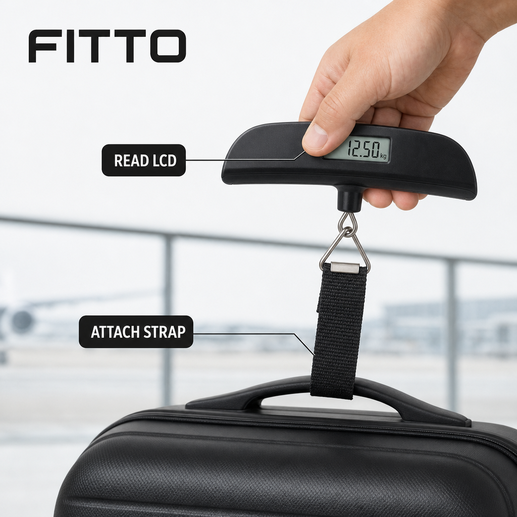 96 Pieces Digital Luggage Scale with LCD Display, 50 kg Capacity, Black, 1 Piece