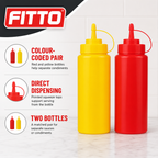 120 Pieces Plastic Squeeze Condiment Bottles, Red and Yellow, 2-Piece Set