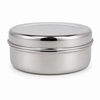 96 Pieces Stainless Steel Puri Storage Container, Round Covered Food Storage Box, 14 cm