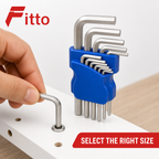 96 Pieces Short Hex Key Set, 1.5–10 mm Sizes, Blue and Silver, 9-Piece Allen Wrench Set