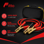48 Pieces Heavy-Duty Booster Cables, 300 Amp, 3 m, Red and Black Vehicle Battery Cable Set