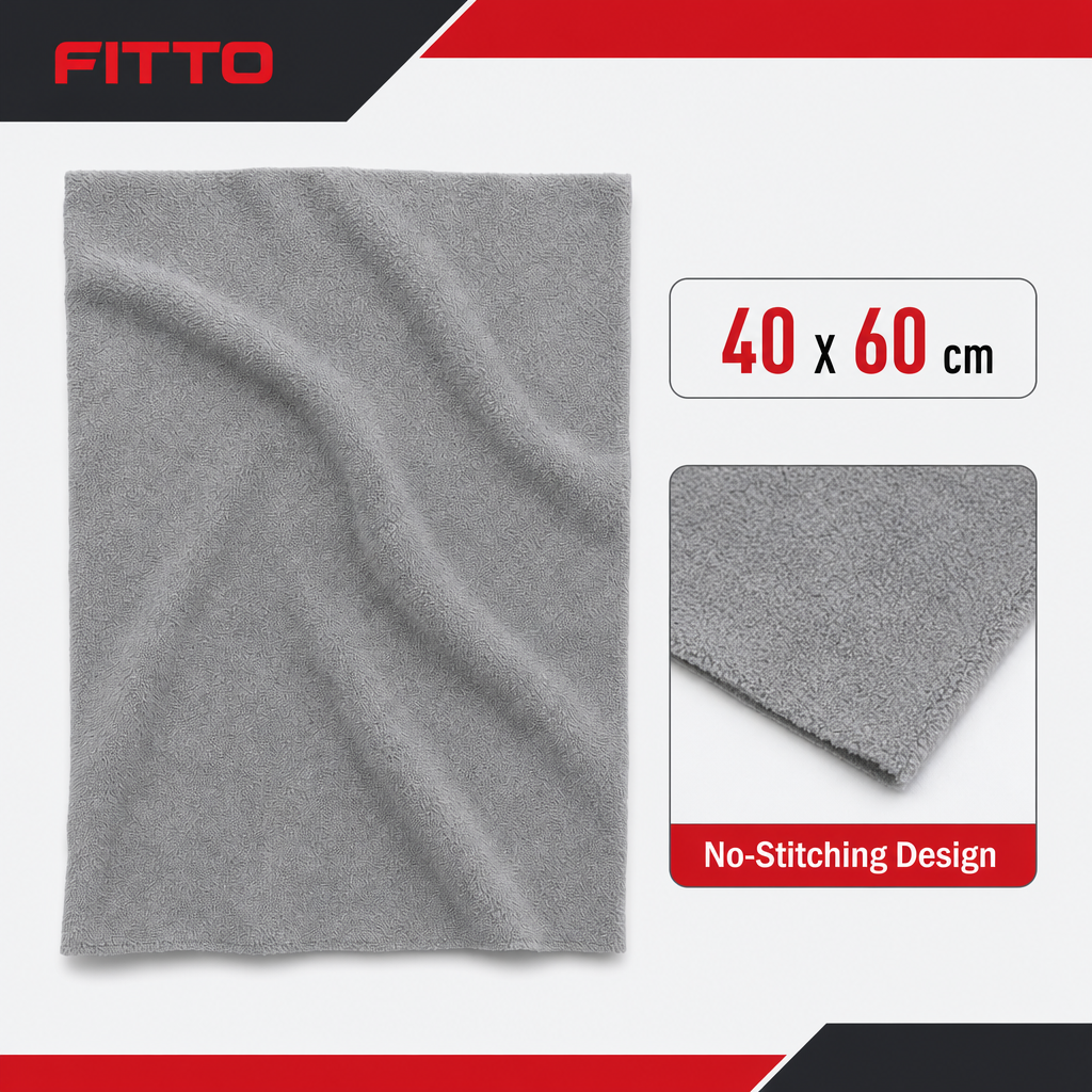 120 Pieces Microfiber Cleaning Cloth, No-Stitching Design, 40 x 60 cm, Grey, 1 Piece