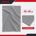 120 Pieces Microfiber Cleaning Cloth, No-Stitching Design, 40 x 60 cm, Grey, 1 Piece