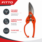 96 Pieces Curved-Blade Pruning Shears, 8 Inch, Orange, 1 Piece