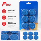 120 Pieces Toilet Cleaner Tabletses, Blue, 6-Piece