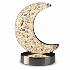 96 Pieces White LED Crystal Crescent Moon Table Lamps with 3 Light Modes, Touch Switch and USB Charging, 1 Piece