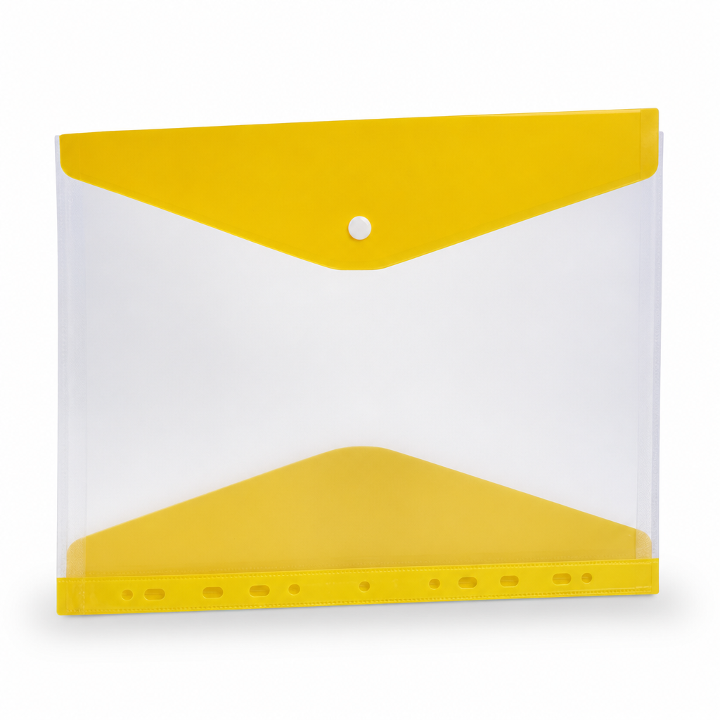 240 Pieces A4 Transparent Button Document Folder, Assorted Colour, 1 Piece