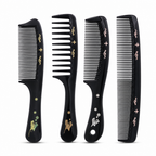 96 Pieces Black Decorative Print Hair Combs Set, 4 Pieces