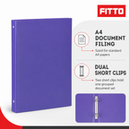 144 Pieces Purple A4 Clip File, Dual Short Strong Clip, 1 Piece