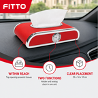 60 Pieces Car Dashboard Tissue Box Holder with Analog Clock, Red, 25 x 14 x 10 cm